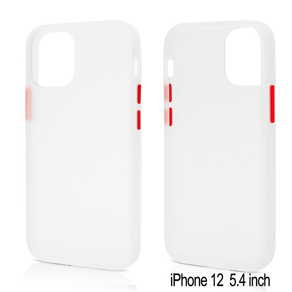 Slim Matte Hybrid Bumper Case for iPHONE 12 Mini 5.4 inch (White)